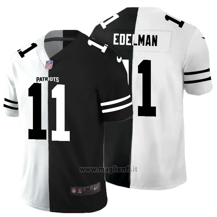 Maglia NFL Limited New England Patriots Edelman White Black Split